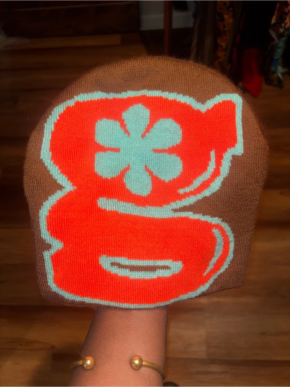 Guwop’s Garden Brown Beanie 'Water Your Garden' Graphic